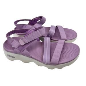 Skechers GOwalk Massage Fit Sandal Transcend purple cushion sole walking size 8